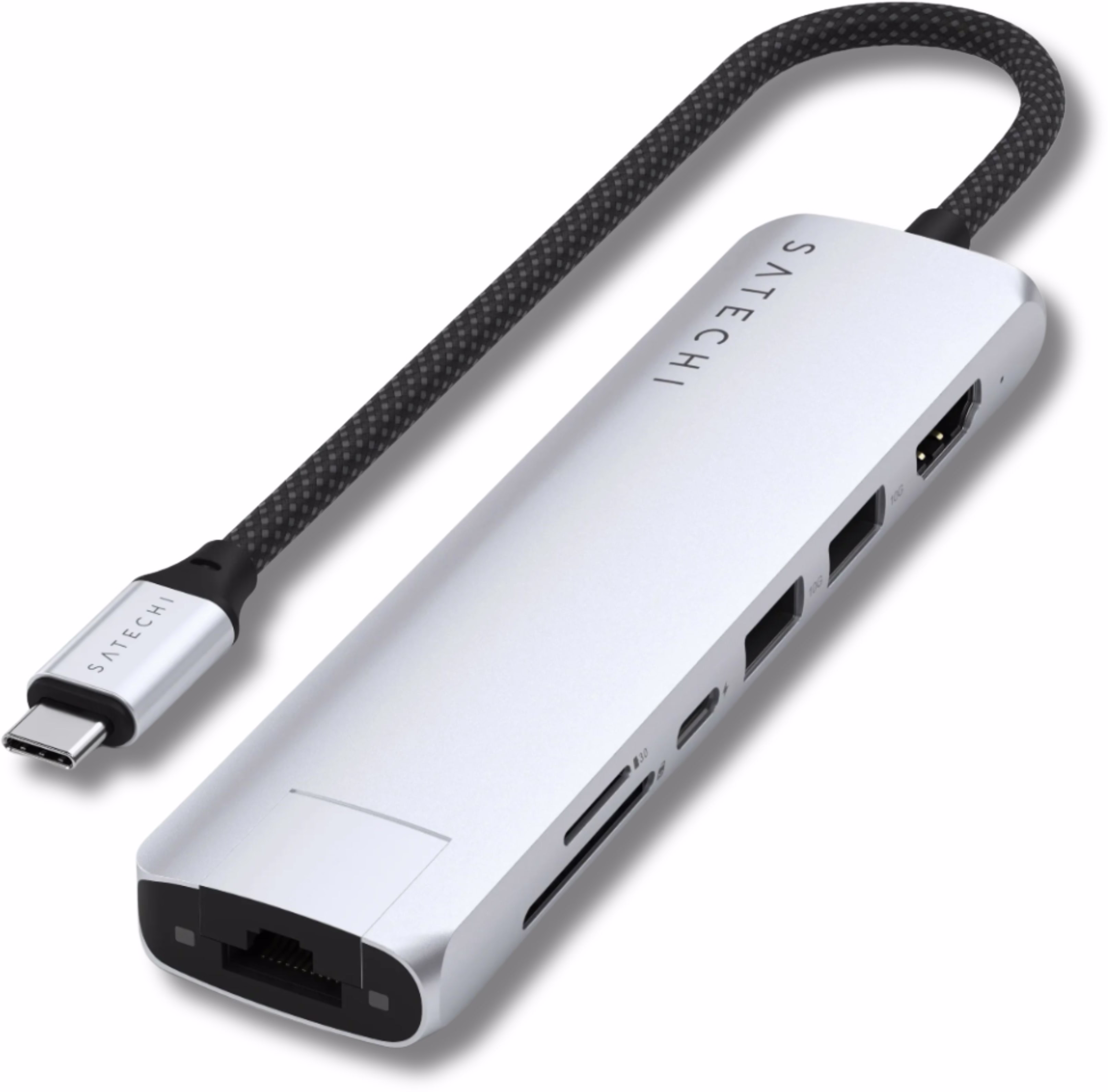 Хаб Satechi 7-in-1 USB-C Slim Multiport Adapter 4K with Ethernet Silver
